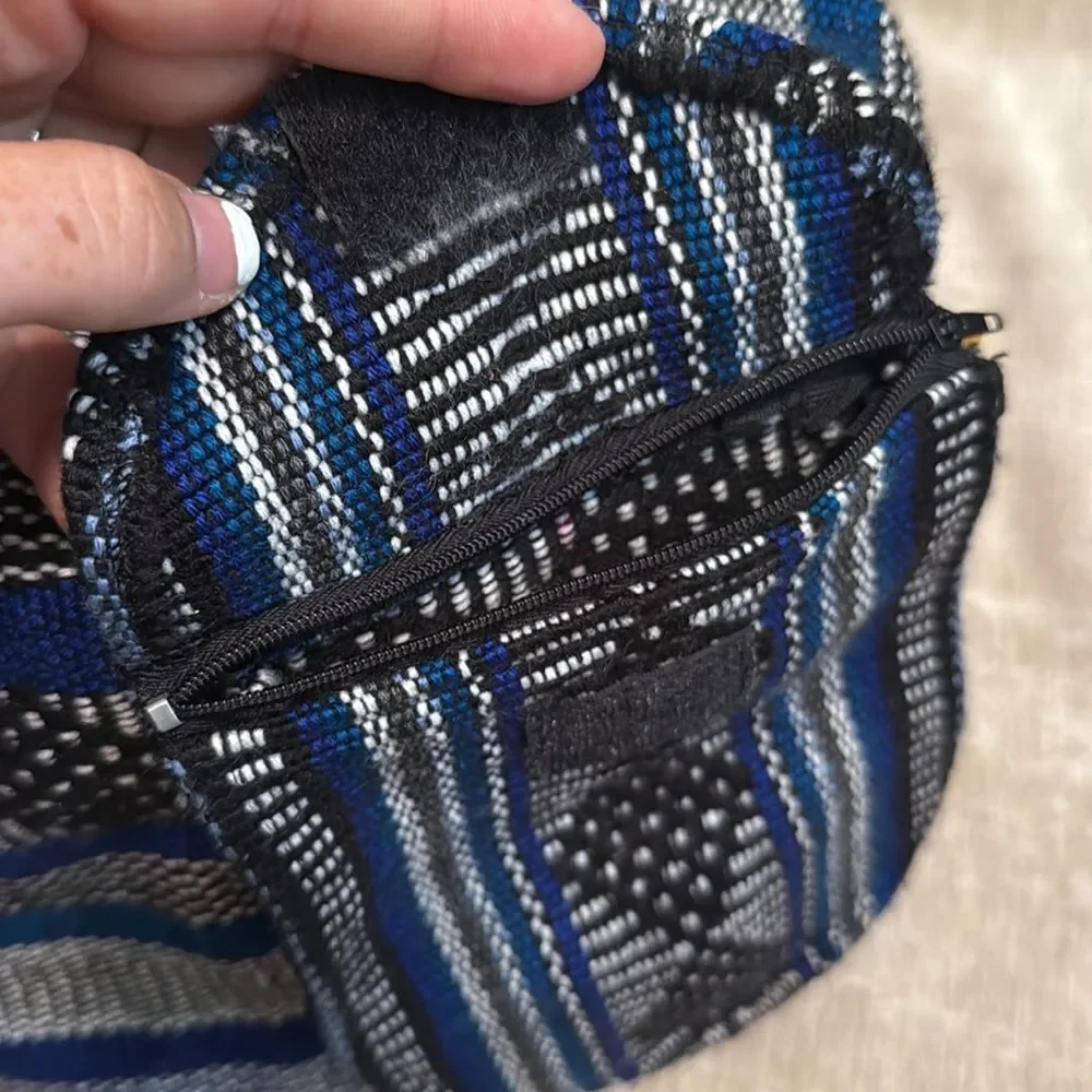 Pinzon Blue and Black Striped Backpack